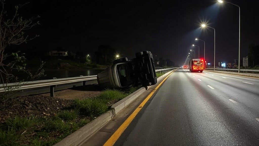 Homem de 37 anos morre após carro sair da pista e capotar em Maringá