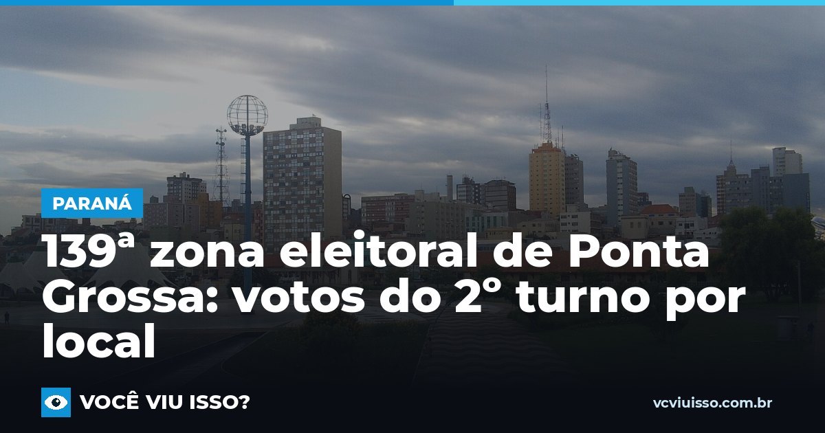 139ª zona eleitoral de Ponta Grossa: votos do 2º turno por local