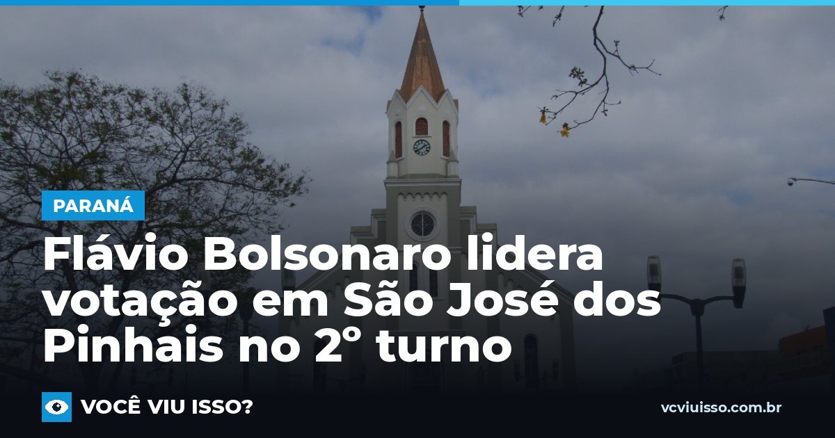 Flávio Bolsonaro lidera votação em São José dos Pinhais no 2º turno