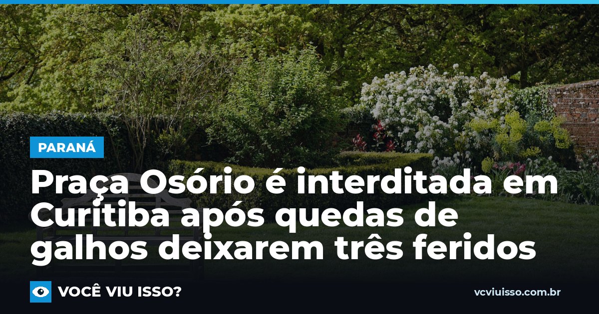 Card: Praça Osório é interditada em Curitiba após quedas de galhos deixarem três feridos