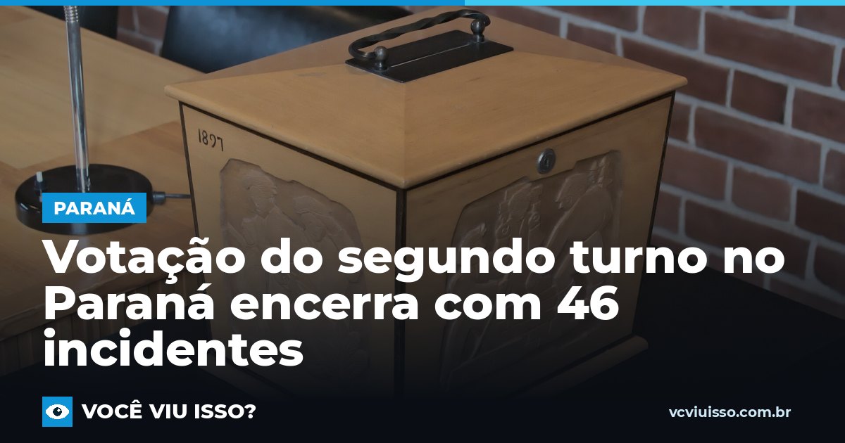 Card: Votação do segundo turno no Paraná encerra com 46 incidentes