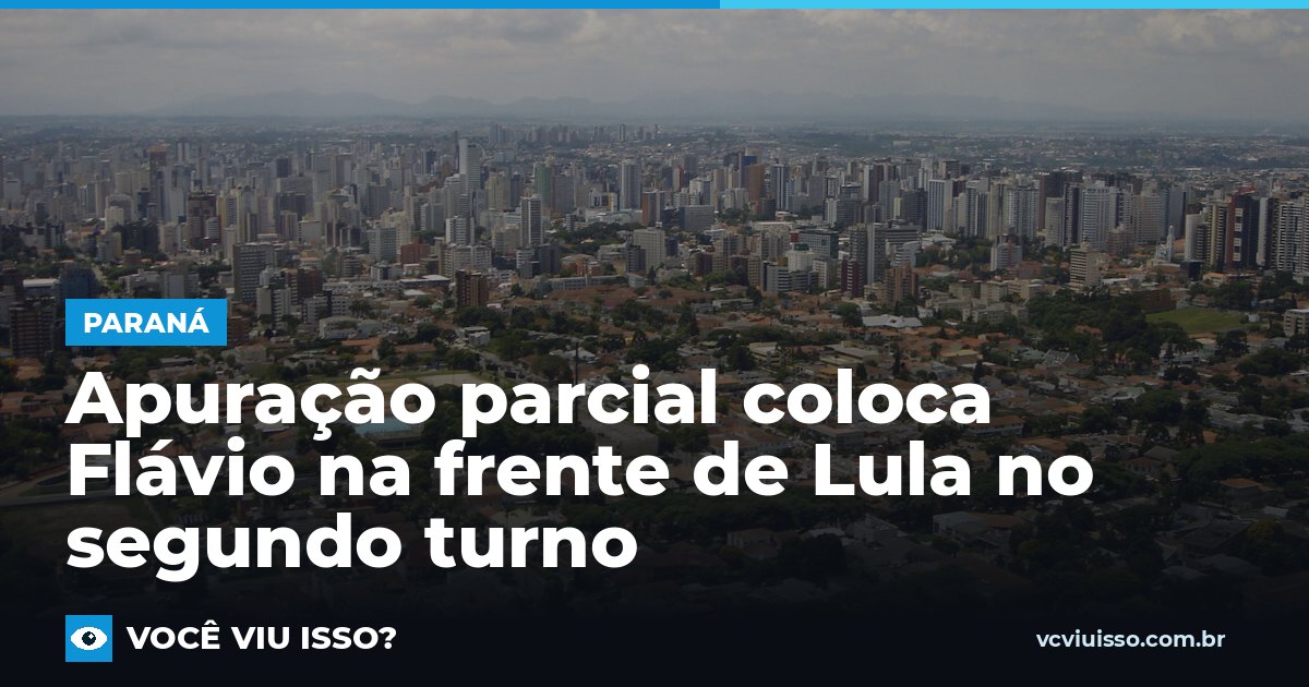 Card: Apuração parcial coloca Flávio na frente de Lula no segundo turno