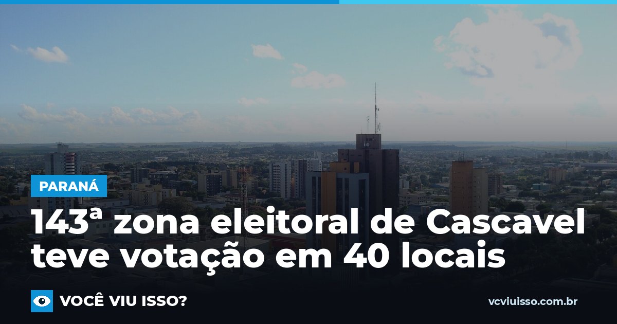 Card: 143ª zona eleitoral de Cascavel teve votação em 40 locais