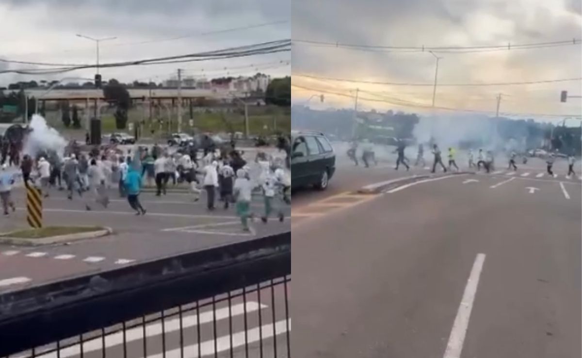 Confronto entre torcidas de Athletico e Palmeiras em Curitiba mobiliza segurança