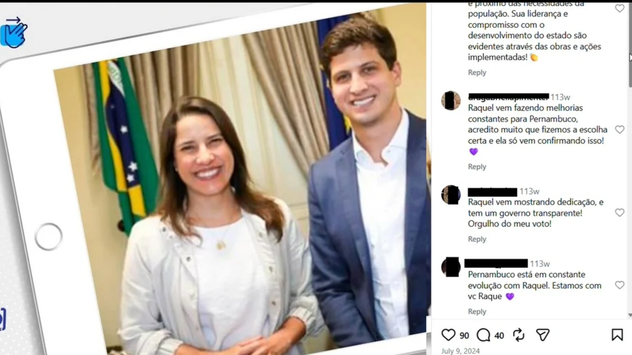 Testemunha descreve pagamento via Pix para promover Raquel Lyra e atacar João Campos