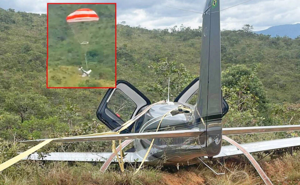 Avião com apenas 43 horas de voo acionou paraquedas por detritos na bomba de combustível