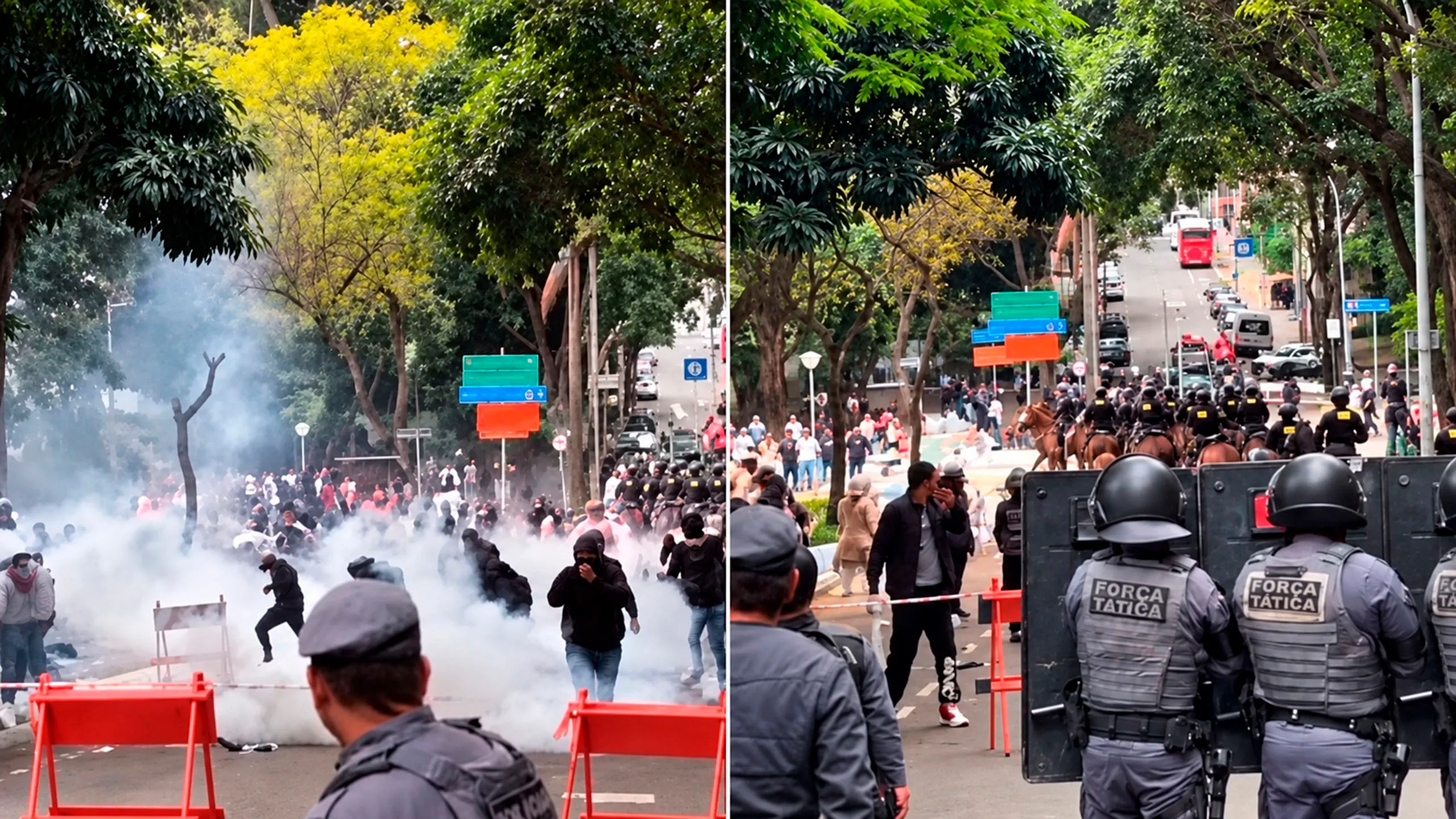 PM dispersa manifestantes com bombas na Avenida Paulista